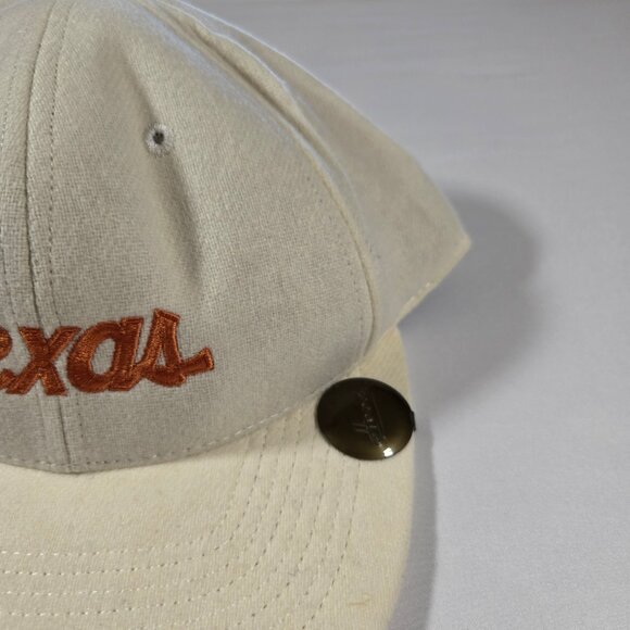 TEXAS Flat Bill Adjustable Snap Back Hat NWT White White Orange Longhorns UT - Picture 3 of 7